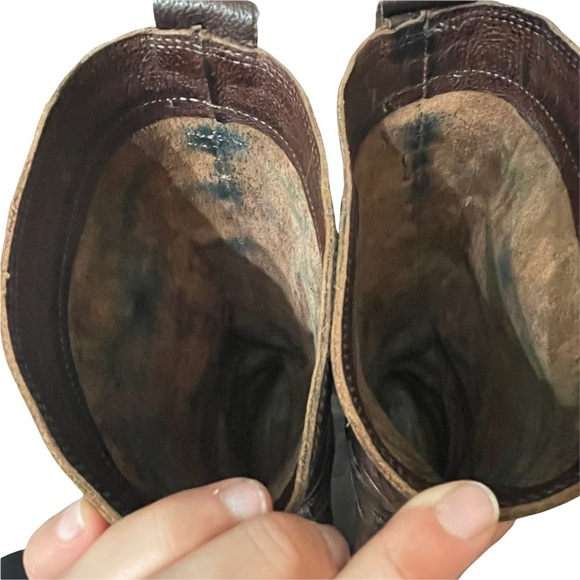 Frye Jane Strappy Dark Brown Knee High Heeled Boots Size 6.5 - Picture 8 of 16